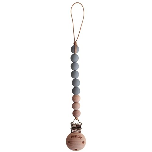 mushie Pacifier Clip Holder | Handmade in The USA | Cleo (Stone)