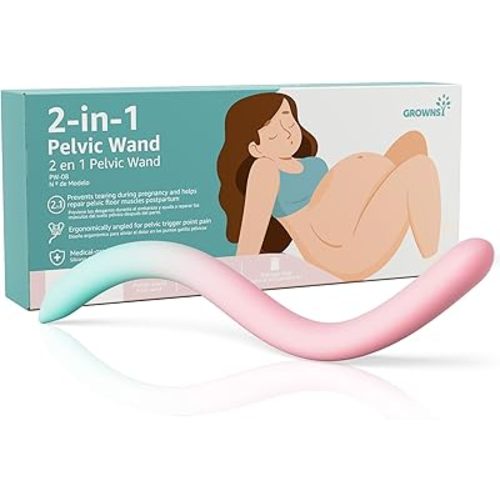 GROWNSY Perineal Massage Stick for Pregnancy Labor and Birth Prep, Pain Relief for Labor and Delivery, Pelvic Wand Tool, Pelvic Floor Muscle Massager for Pelvic Physical Therapy, Postpartum Essentials
