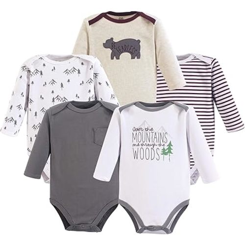 Yoga Sprout Cotton Bodysuit, 5 Pack