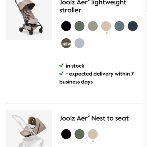 Joolz Aer2 Stroller with Nest to Seat
