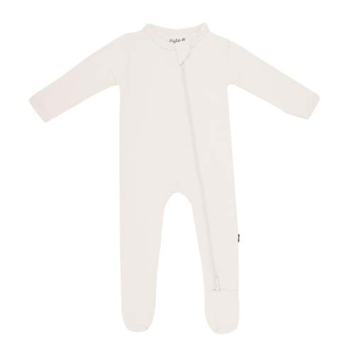 Zippered Footie in Oat NB | Baby Footie Pajamas | Kyte Baby