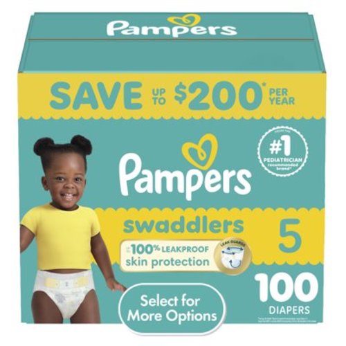 Pampers Swaddlers Baby Diapers Size 5, 100 Count (Select for More Options)