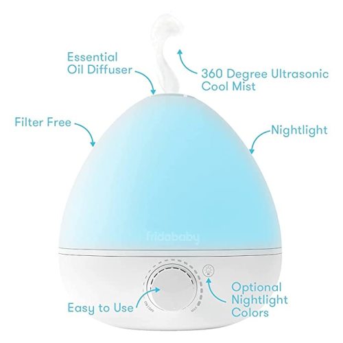 Frida Baby Fridababy 3-in-1 Humidifier with Diffuser and Nightlight, White