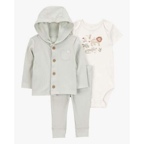 Baby Lion 3-Piece Cardigan Set - Green/White - Carter's | Carter's