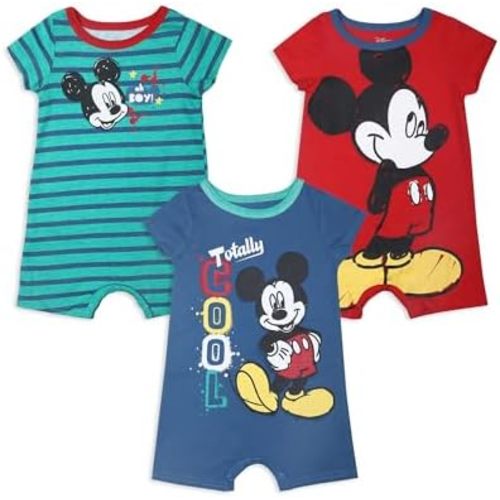 Disney Baby Boys' Mickey 3 Pack Rompers