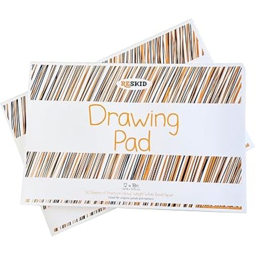 Reskid Drawing Paper Pad (12 x 18 inches) - 50 Sheets, 2-Pack Coloring Art Pads for Kids, Sketch Kids (12x18 (2PACK))