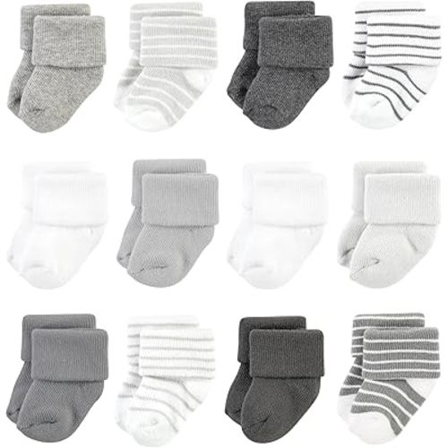 Hudson Baby Baby Girls' Cotton Rich Newborn and Terry Socks