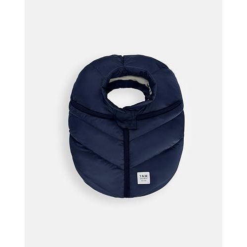 7AM Enfant Car Seat Covers - Cocoon Baby Cover for Boys & Girls, Rain & Snow Repellent, Breathable Windproof, Center Zipper, Universal Fit for Infant Car Seat (0-12M) (Navy)
