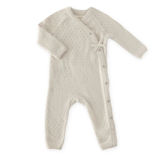 Pointelle Knit Kimono Romper