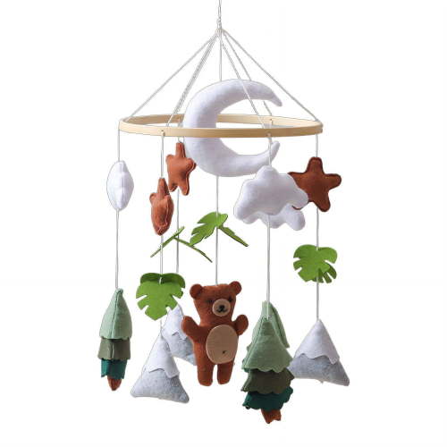 BESTSKY Crib Mobile,Adjustable Volume Control Crib Toys Hanging,Warm Lighting and Cozy Atmosphere Mobile for Crib,Type1