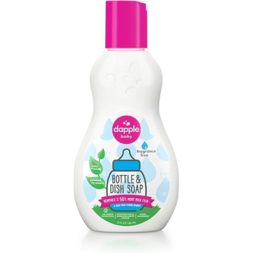 Dapple Baby Bottle Soap, Hypoallergenic Dish Soap for Baby Bottles, Powered by Plants, Travel Size, Fragrance Free, 3 Fl Oz (Pack of 1)