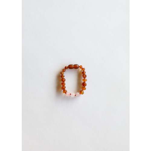 Raw Cognac Baltic Amber + Rose Quartz || Anklet or Bracelet – CanyonLeaf