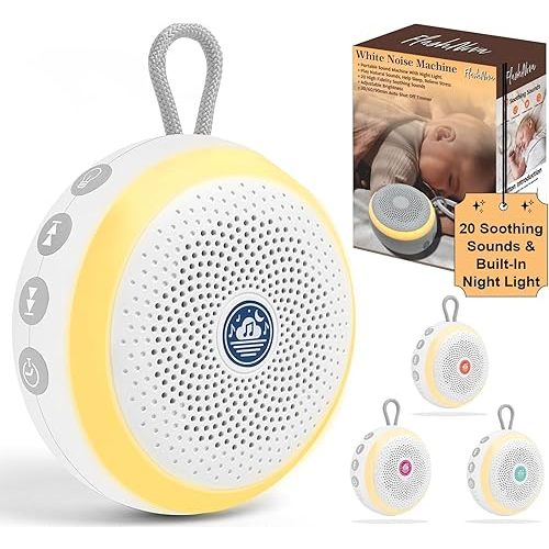 Mini Sound Machine – Portable Baby Sound Machine with Night Light – White Noise Machine for Sleeping, Sleep Sounds & Relaxing Music for Deep Rest