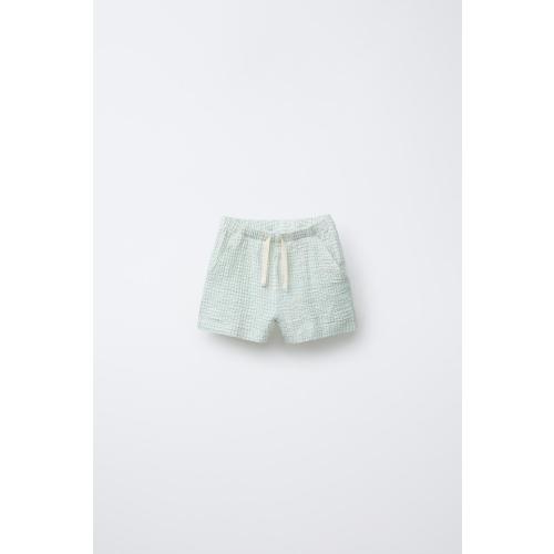 PLAID TEXTURED SHORTS - Oyster-white | ZARA United States