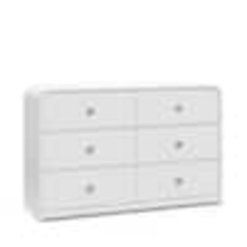 Storkcraft Santos White 6 Drawer 48.13 in. Wide Dresser 03766-151