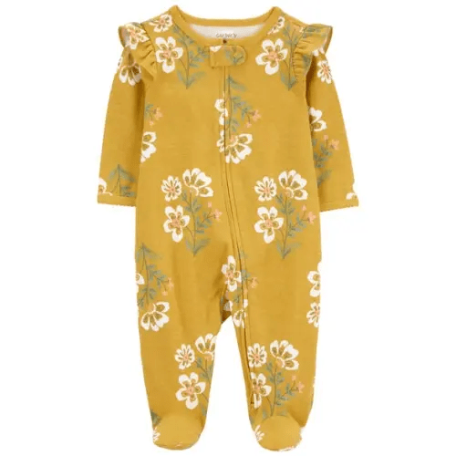 Baby Floral 2-Way Zip Cotton Sleep & Play Pajamas - Carter's | Carter's