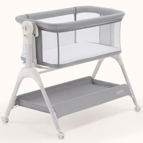 HARPPA Cuddly Sway | 3-in-1 Rocking Baby Bassinet & Bedside Sleeper with Anti-Reflux Mattress for Newborns | Attaches to Bed, Adjustable Height, Tool-Free Setup, Portable Wheels, CPSC Certified, Gentle Rocking Motion | Ideal for Infants, Safe Co-Sleeping