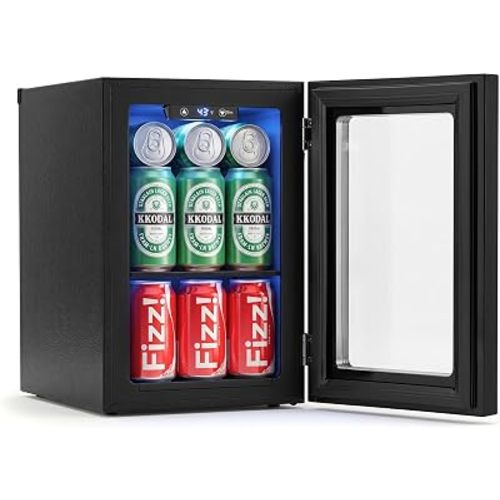 COSTWAY 24 Cans Beverage Refrigerator, 18L/0.6 Cu.Ft Countertop Mini Fridge