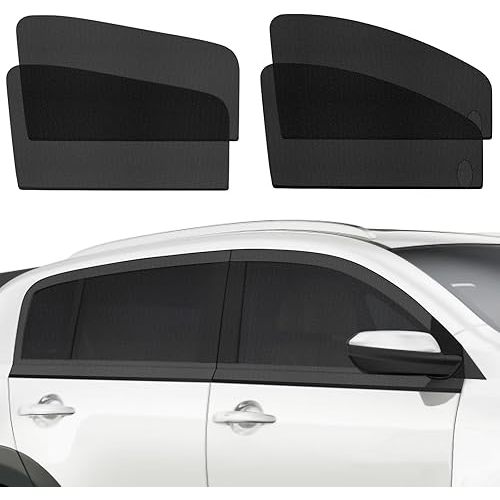 Car Window Shades, 4 Pack Car Window Covers Full Priavcy Front Rear Side Curtains for Car Camping Travel, Sun Blackout for Baby UV Protection Fits 98% Cars