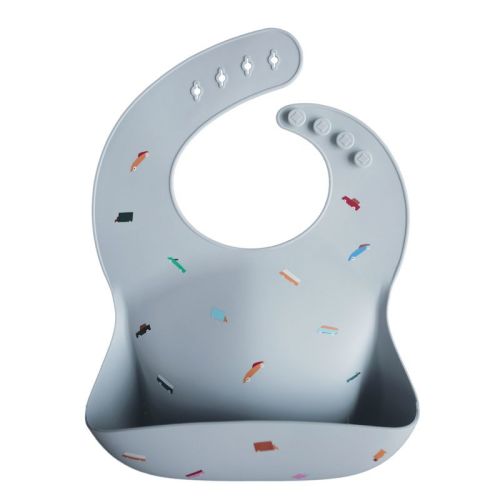 Silicone Baby Bib Retro Cars One Size