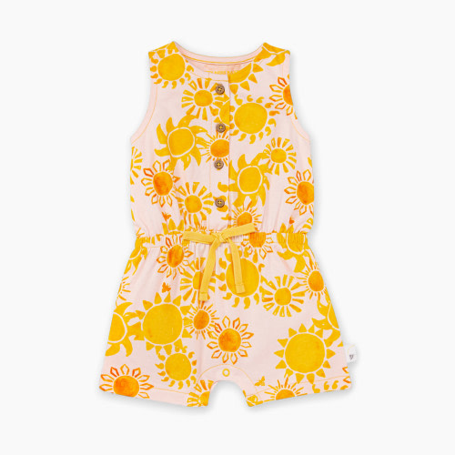 Burt's Bees Baby Organic Cotton Romper Jumpsuit - Here Comes The Sun, 0-3 Months