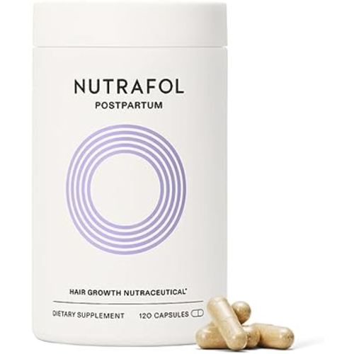 Nutrafol Postpartum Hair Growth Supplements, Clinically Tested for Visibly Thicker Hair and Less Shedding, Breastfeeding-friendly - 1 Month Supply