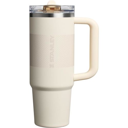 Stanley Quencher ProTour Flip Straw Tumbler with Leakproof Lid 30 oz | Built-In Straw and Handle | Cup Holder Compatible for Travel | Insulated Stainless Steel Cup | BPA-Free | Cream Fade