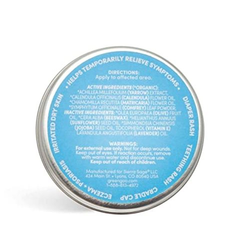 Green Goo Baby Balm, Organic Gentle Moisturizing & Soothing Baby Lotion, Helps Relieve Skin Irritations, 1.82 Oz Tin