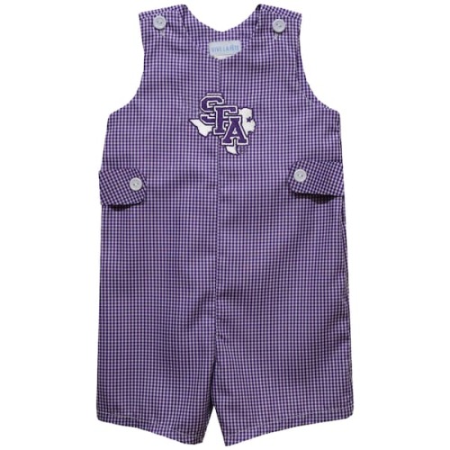 Stephen F Austin Lumberjacks Vive La Fete Toddler Gingham Jon Jon Romper - Purple