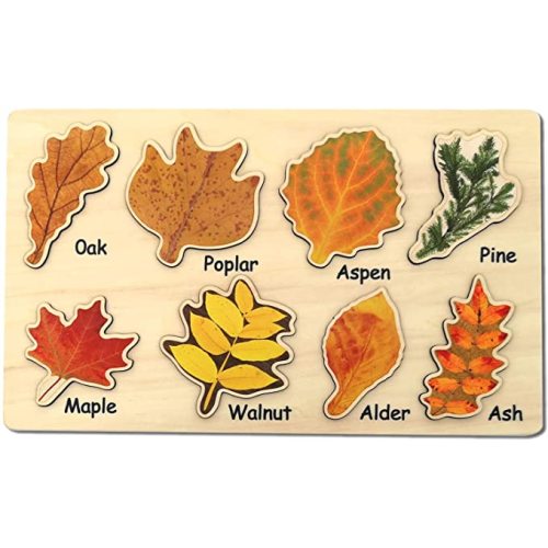 Leaf Wooden Jigsaw Puzzles Educational Learning Stem Toys Boys Girls Birthday Gift Colorful Shape