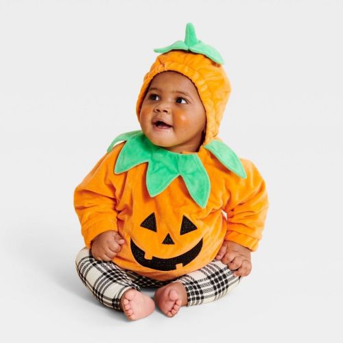 Infant and Toddler Pumpkin Halloween Costume Pullover - Hyde and EEK! Boutique™ Orange (0-6M)