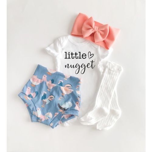 Little Nugget' Peach Chicken Baby Bummies Set, Country Baby Girl Bummies and Bow, Newborn Baby Girl Outfit - Etsy