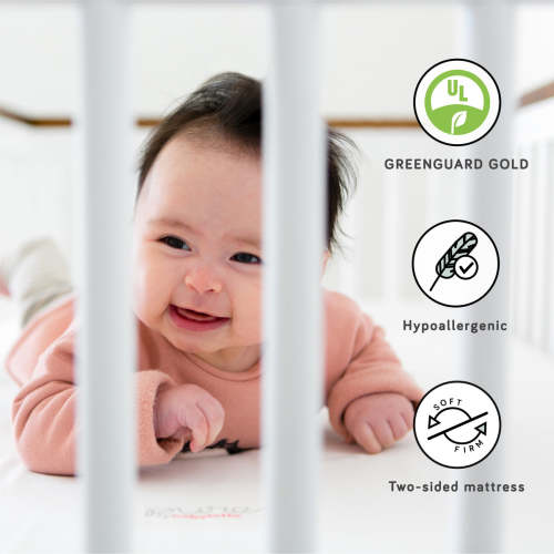 Babyletto Pure Core Crib Mattress | Dry Waterproof Cover | 2-Stage