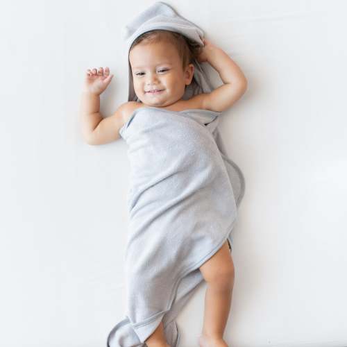 Hooded Infant Bath Towel in Storm | Bamboo Towel | Kyte Baby