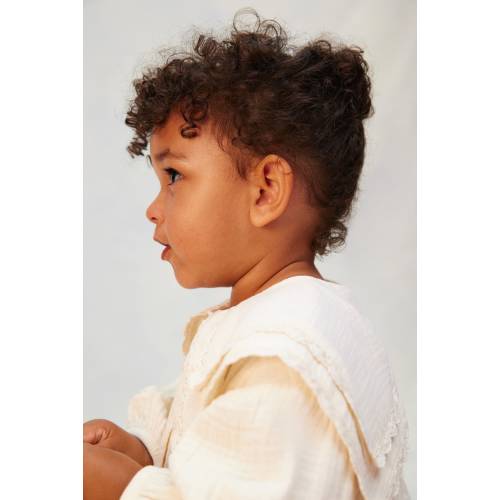 LACE-TRIMMED MUSLIN BLOUSE