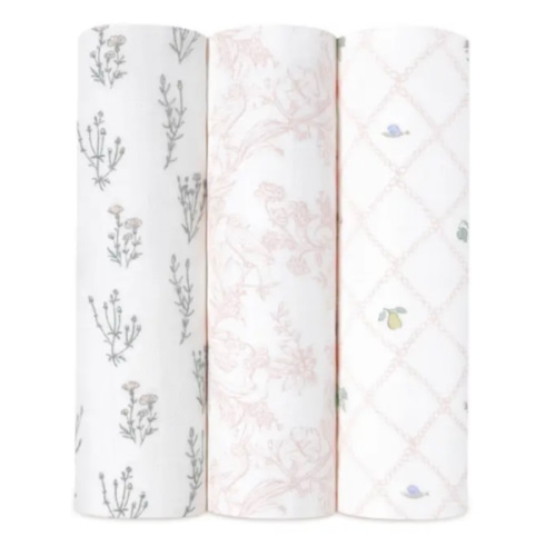 French Floral Silky Soft Swaddle 3 Pack | aden + anais