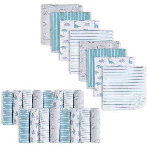 Softan Baby Washcloths, 24Pack Baby Wash Cloths Extra Soft & Ultra Absorbent, Baby Towels and Washcloths Face Towel Unisex for Boys Girls Face & Body, Washclothes Gentle on Sensitive Skin, 9''x 9''