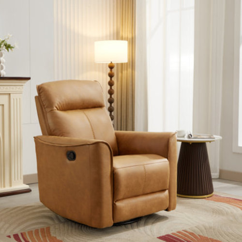 Hokku Designs Tayani 31.5" Wide Modern Comfortable Upholstered Swivel And Rocker Manual Recliner | Wayfair