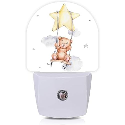 Teddy Bear Night Light,Cute Night Lights Plug into Wall with Dusk to Dawn Sensor,Lamp for Bedroom Bathroom Hallway Nightlight for Women Girls