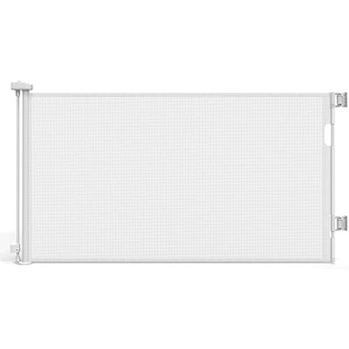 Retractable Baby Gates for Doorways & Stairs, Indoor/Outdoor Mesh Dog Gate for Dogs, Puppies, Infants, Toddlers, Babies, Children, Kids, 33" Tall Expands Up to 60" Width, Safety Retractable Pet Gate