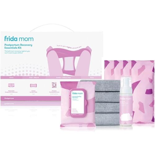 Frida Mom Postpartum Recovery Essentials Kit | Disposable Underwear, Ice Maxi Absorbency Pads, Cooling Witch Hazel Medicated Pad Liners, Perineal Medicated Healing Foam (11 Piece Set) - Postpartum Recovery Essentials Kit Only