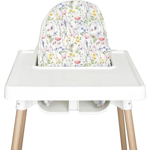 Highchair Insert Cover, Compatible for IKEA Antilop Highchair, High Chair Accessories Stain-Proof and Wipeable Insert Cover(Cushion NOT Included)(Wildflowers)