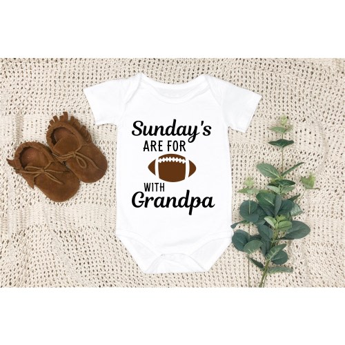 Sunday&#39;s are for Football with Grandpa - baby Onesie -  long sleeve - short sleeve