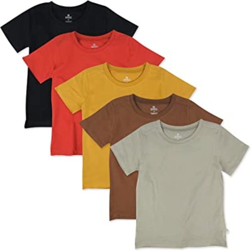 HonestBaby Multipack Short Sleeve T-Shirt Tee 100% Organic Cotton Infant Baby, Toddler, Little Kids Boys, Girls, Unisex