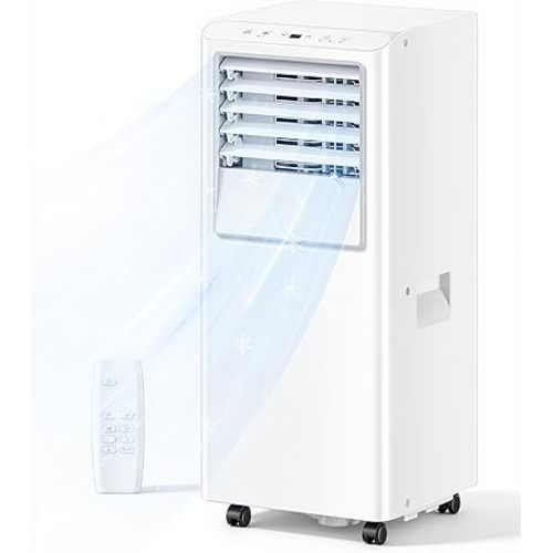Feelfunn 8,000 BTU Portable Air Conditioner - Cools Up to 350 Sq. Ft., 5-in-1 Portable AC Unit for Rooms with Remote Control, Sleep Mode, 24H Timer, Air Conditioner for Bedroom, Dorm, Apartment