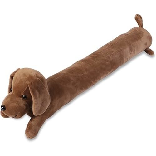 Dog Under Door Draft Stopper Heavy Duty, 3LB 34 Inch Decorative Fabric Door Draft Blocker, Animal Weather Stripping Sound Proof Bottom Seal, Save Energy Stopper Guard, Coffee Shar Pei