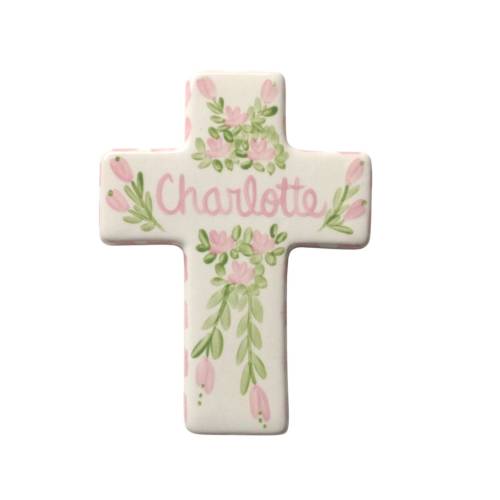 Medium Floral Cross | Personalized, Hand Painted, Baby Gift, Baptism Gift, Christening Gift, First Communion Cross, Gift for Baby Girl