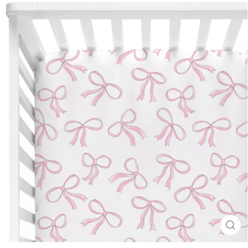 Blushing Bows Crib Sheet