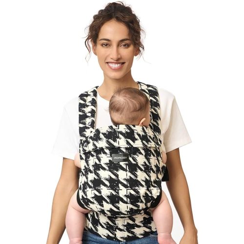 Momcozy Baby Carrier - Ergonomic, Cozy and Lightweight Carrier for 7-44lbs, Effortless to Put On, Ideal for Hands-Free Parenting, Enhanced Lumbar Support, Purehug for Infant to Toddler, Houndstooth