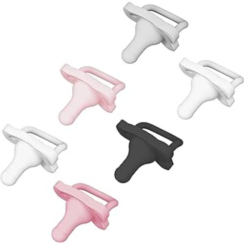 Dr. Brown's HappyPaci 100% Silicone, Newborn Baby Pacifiers 0-6 Months, BPA Free, White, Pink, Light Pink, Cool Gray, and Black, 6 Pack